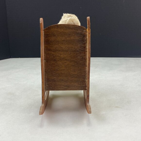 Vintage Dried Apple Head Folk Art Doll in Rocking Chair - Picture 4 of 10